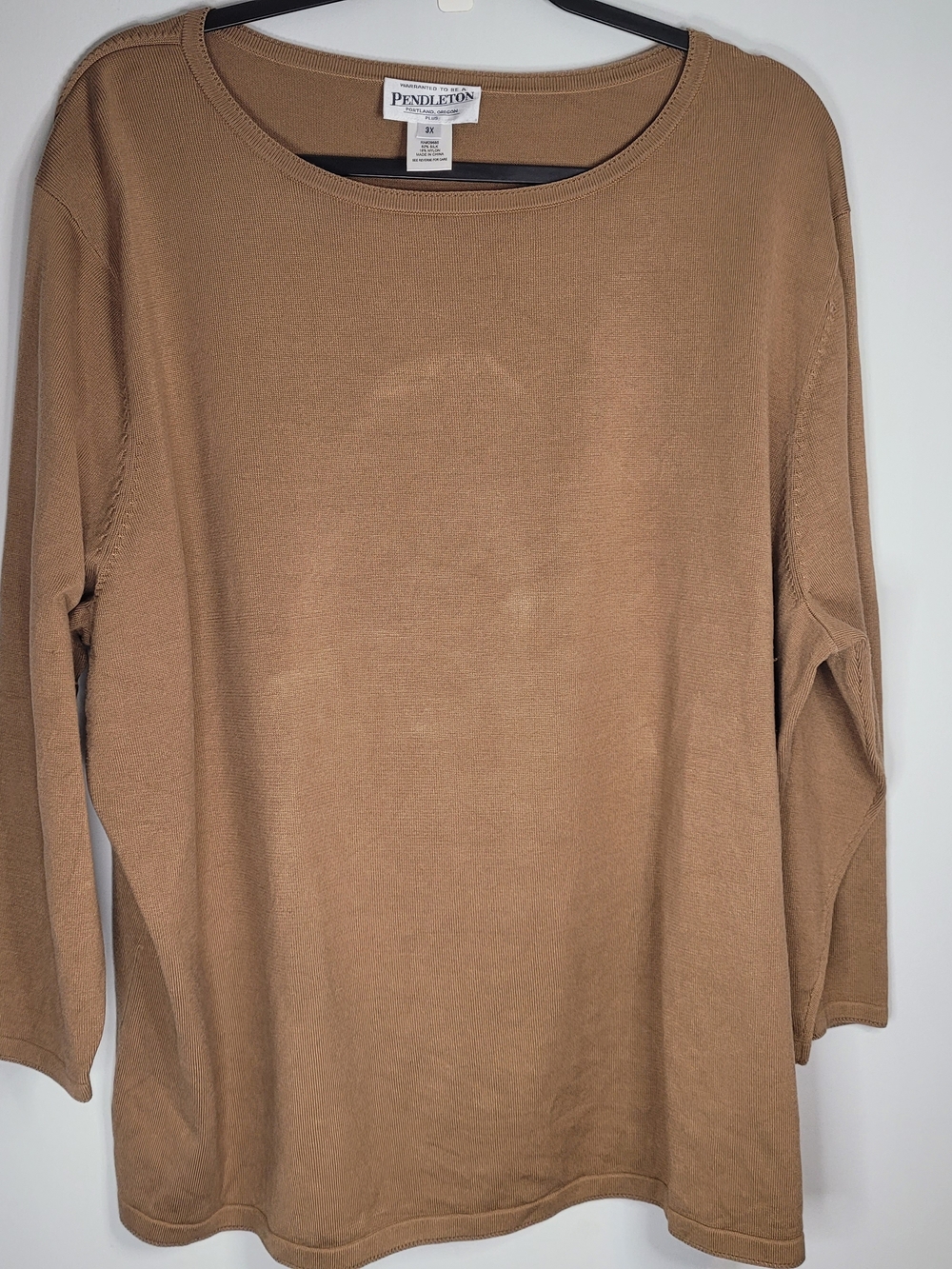 Pendleton Women's Camel Crewneck Silk Blend Sweater Size 3X
